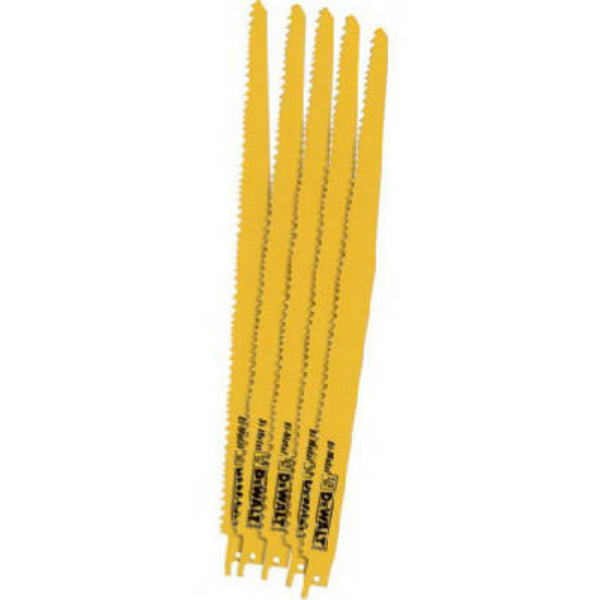 DeWalt® DW4848 Taper Back Bi-metal Reciprocating Saw Blades, 5/8 TPI, 9", 5-Pack