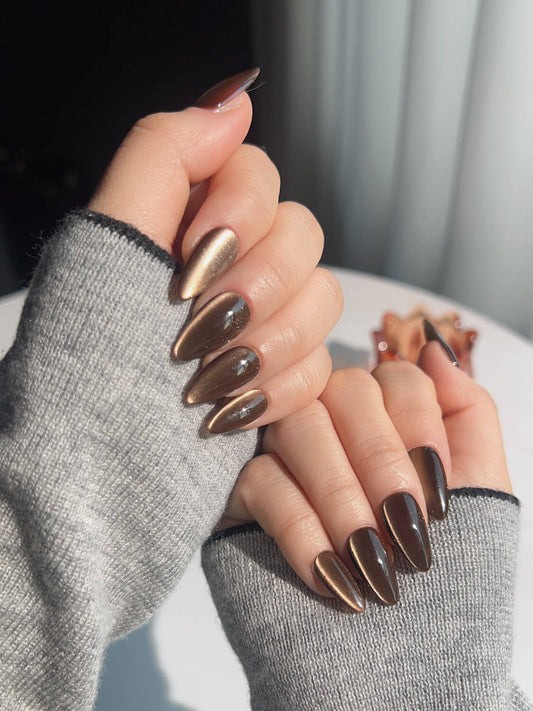 Handmade- Arabica Cat-eye Press On Nail Set