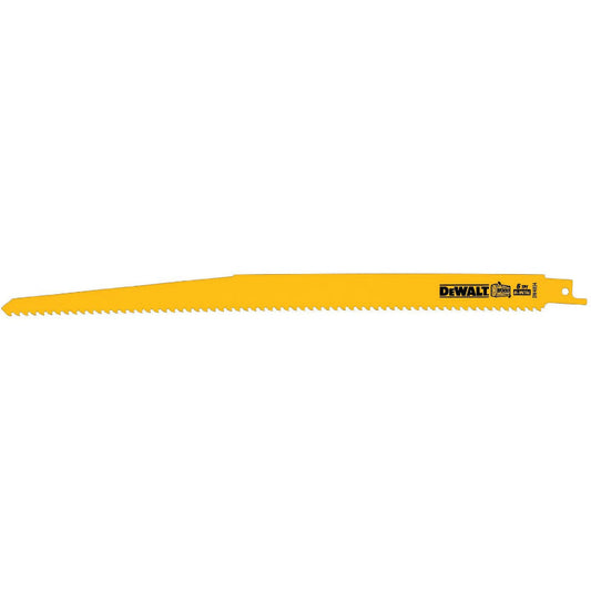DeWalt® DW4804 Taper Back Bi-Metal Reciprocating Saw Blades, 6 TPI, 12", 5-Pack