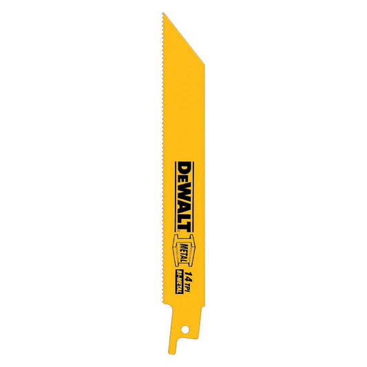 DeWalt® DW4838 Straight Back Bimetal Reciprocating Saw Blades, 14 TPI, 12", 5-Pk