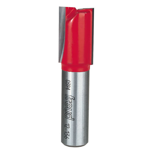 Freud 12-136 Double Flute Carbide Straight Router Bit, 5/8" Dia x 1"