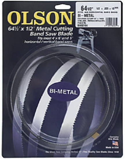 Olson Saw 82164 Variable Pitch Bi-Metal Band Saw Blade, 1/2" x 64-1/2"