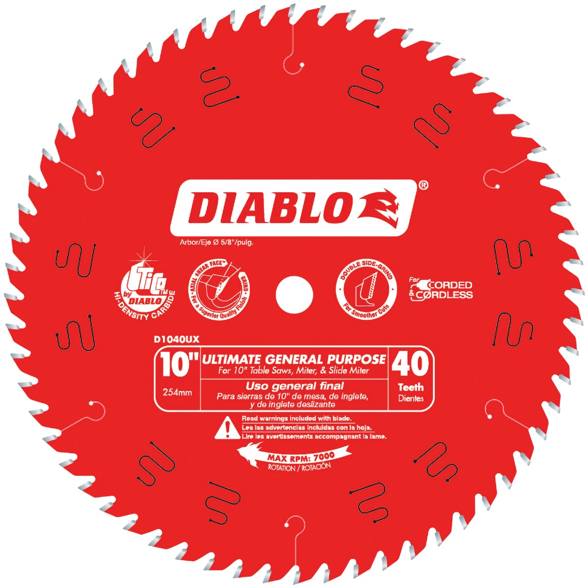 Diablo 10 in. x 40-Tooth Ultimate General Purpose Saw Blade
