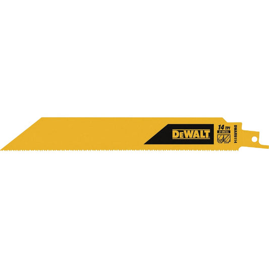 DEWALT 9 In. 14 TPI Bi-Metal Reciprocating Saw Blade (5-Pack)