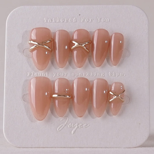 Handmade- Celestial Union Nude color Press On Nail Set