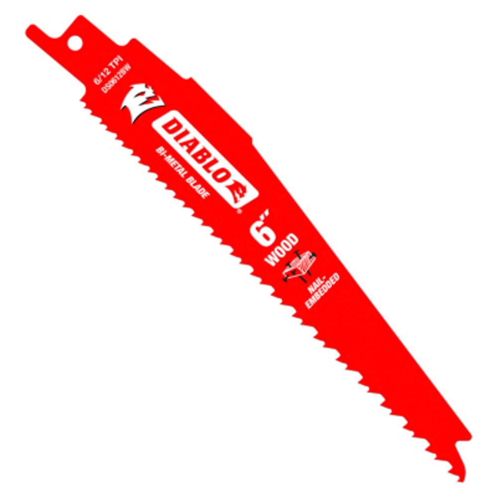 Diablo DS0612BW15 Nail Embedded Wood Reciprocating Blades, 6 Inch