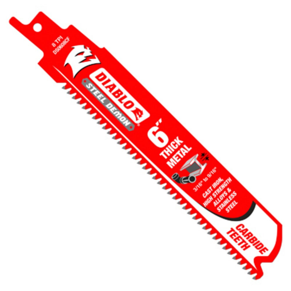 Diablo DS0608CF10 Steel Demon Reciprocating Saw Blades, 6 Inch
