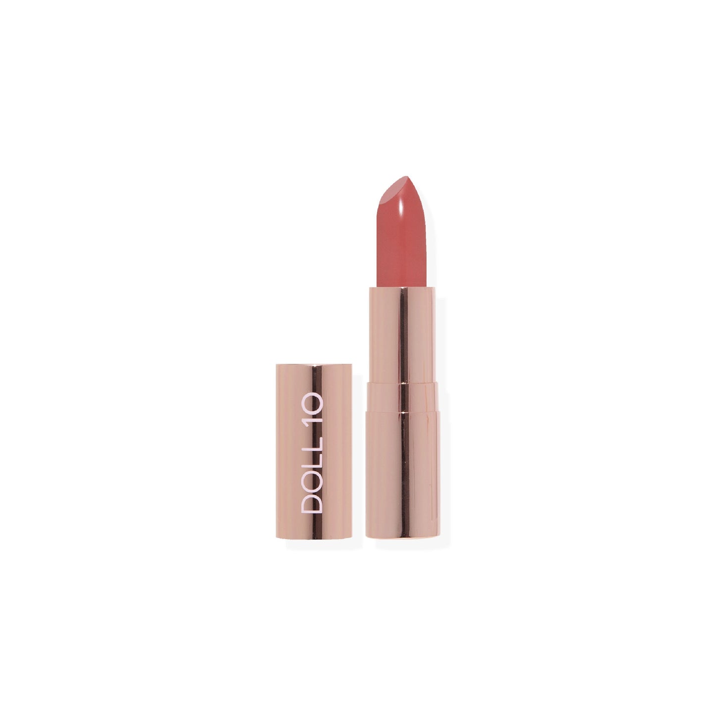 Guava Kiss (Warm Peach) shade of lip smoothie lipsticks in rose gold component