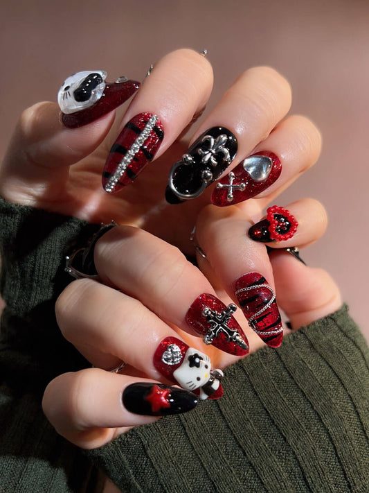 Joyee Kitty Rebel Med Square Press-on nails | Ready to ship