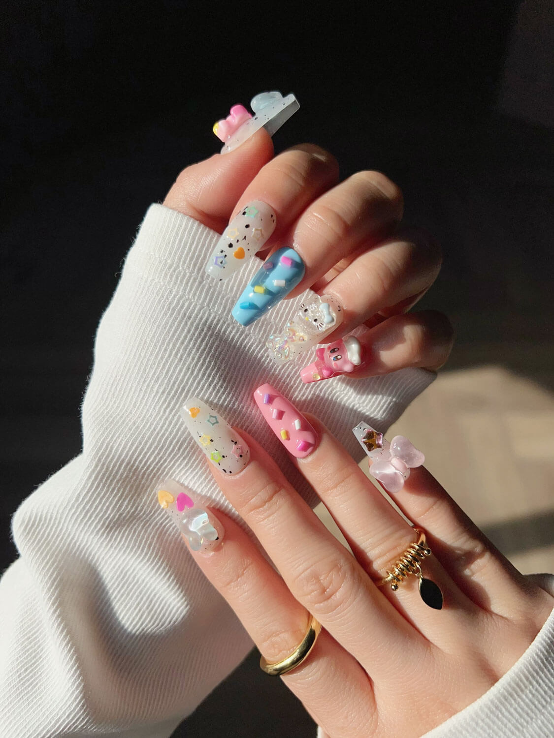 Rainbow-medium-coffin-nails-star-kirby