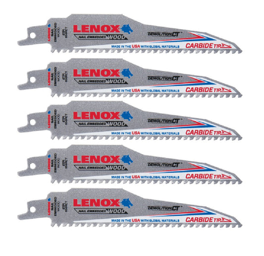 Lenox 1832162 Demolition CT Carbide Tipped Reciprocating Saw Blade