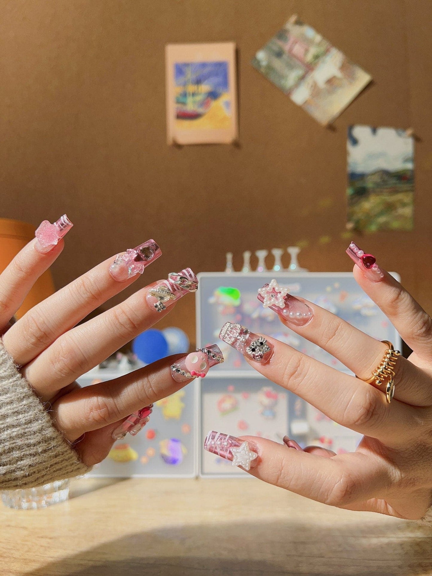 Joyee Kitty YOLO Med Square Press-on nails | Ready to ship