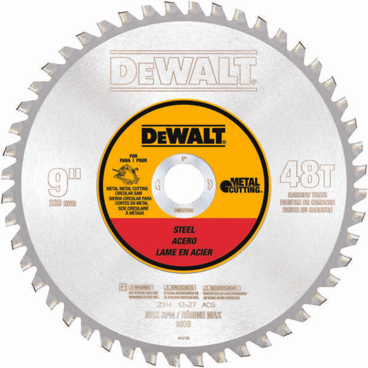 DeWalt DWA7948 9" 48T Ferrous Metal Cutting 1" arbor