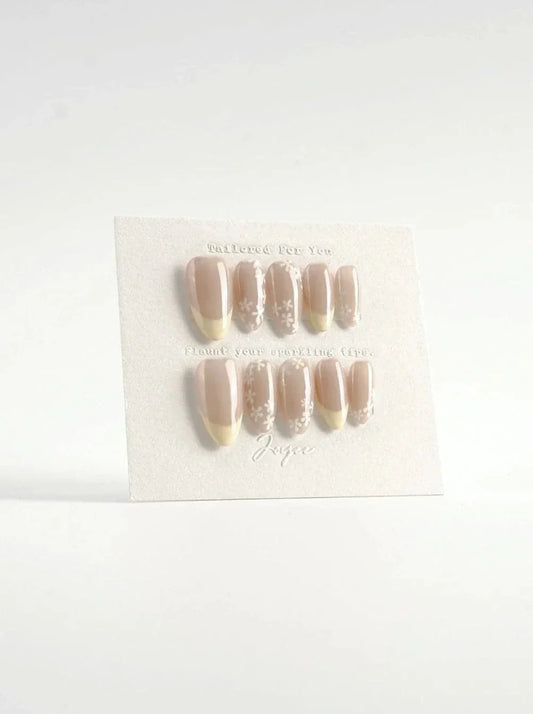 Spring nails - Nude color Med Almond nails
